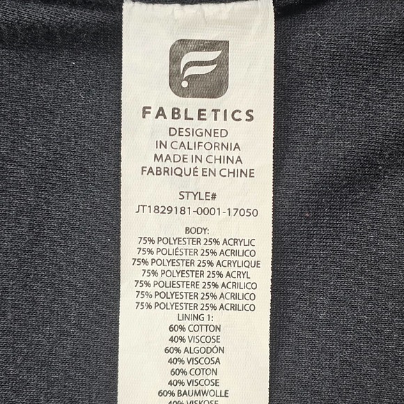 Fabletics Hoodie Womens Large Black Full Zip Sherpa Fleece Shacket Pockets Cozy - Picture 5 of 12